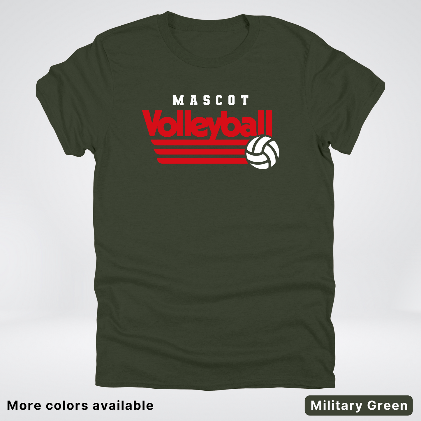 Custom Mascot - Red - Volleyball Design 53 - T-Shirt