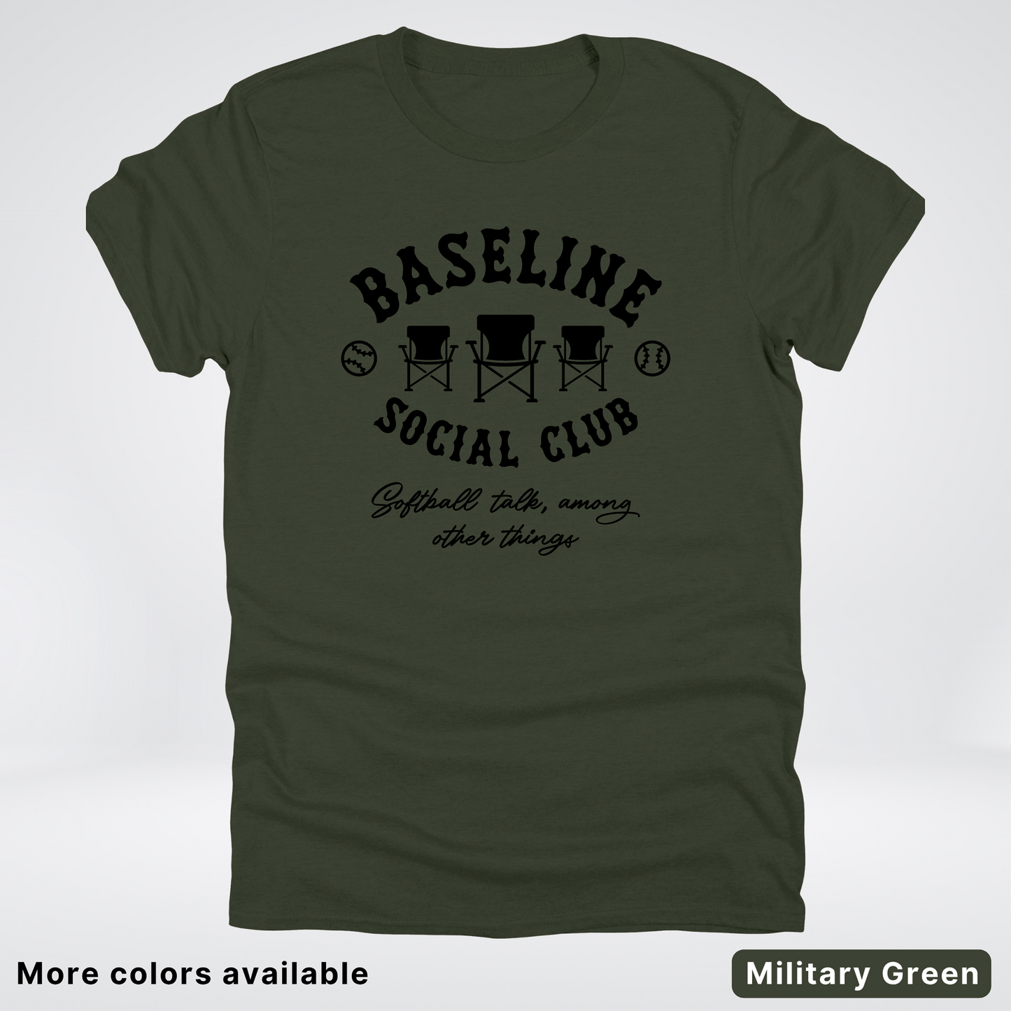 Baseline Social Club Softball – Black Design - T-Shirt
