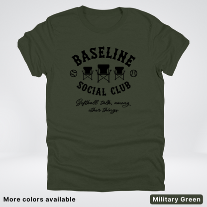 Baseline Social Club Softball – Black Design - T-Shirt