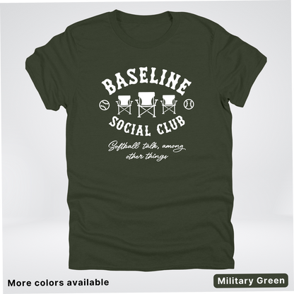 Baseline Social Club Softball – White Design – T-Shirt
