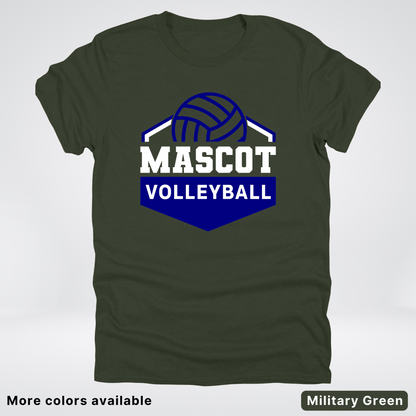 Custom Mascot - Navy - Volleyball Design 67 - T-Shirt