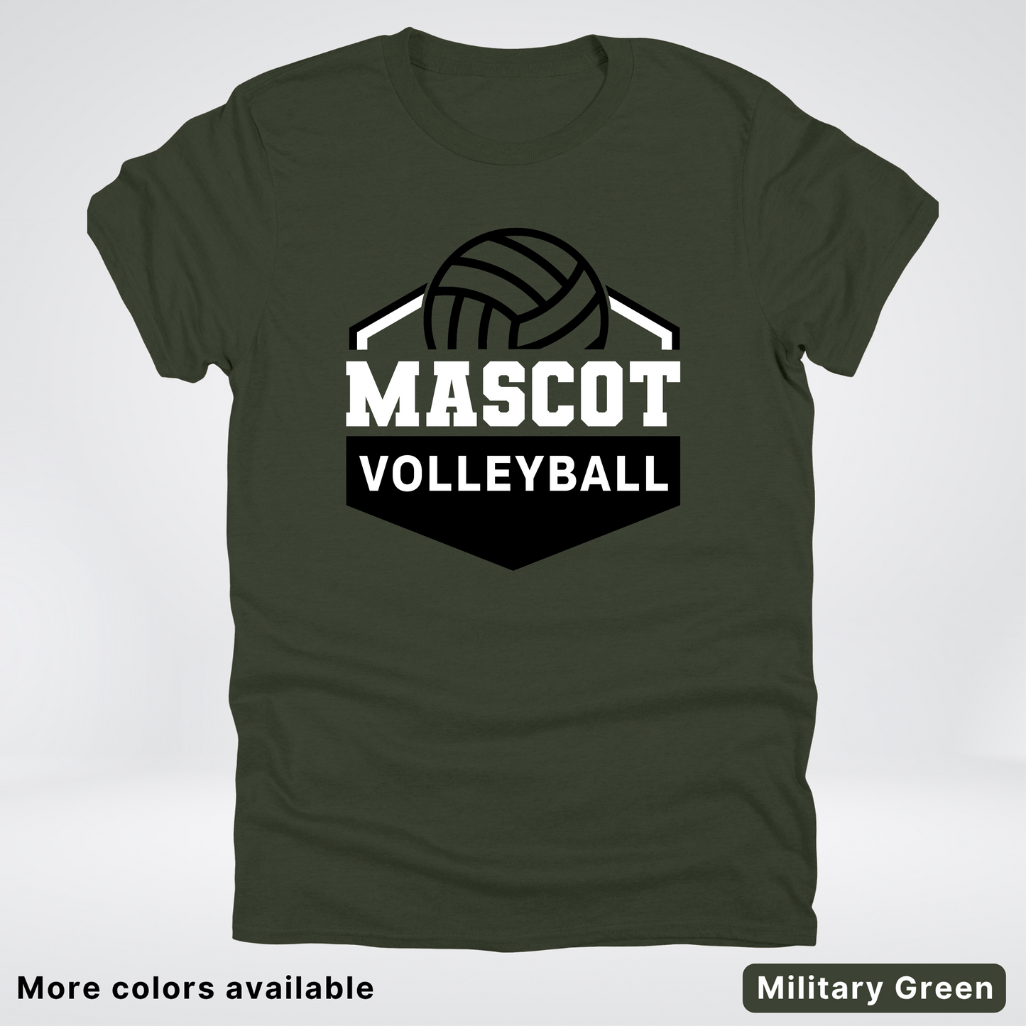 Custom Mascot - Black - Volleyball Design 62 - T-Shirt