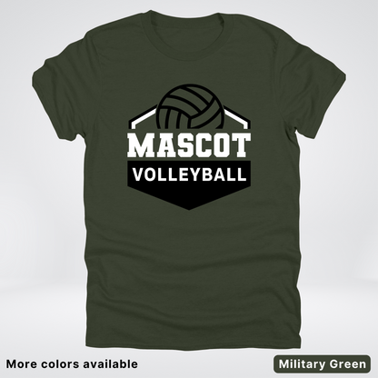 Custom Mascot - Black - Volleyball Design 62 - T-Shirt