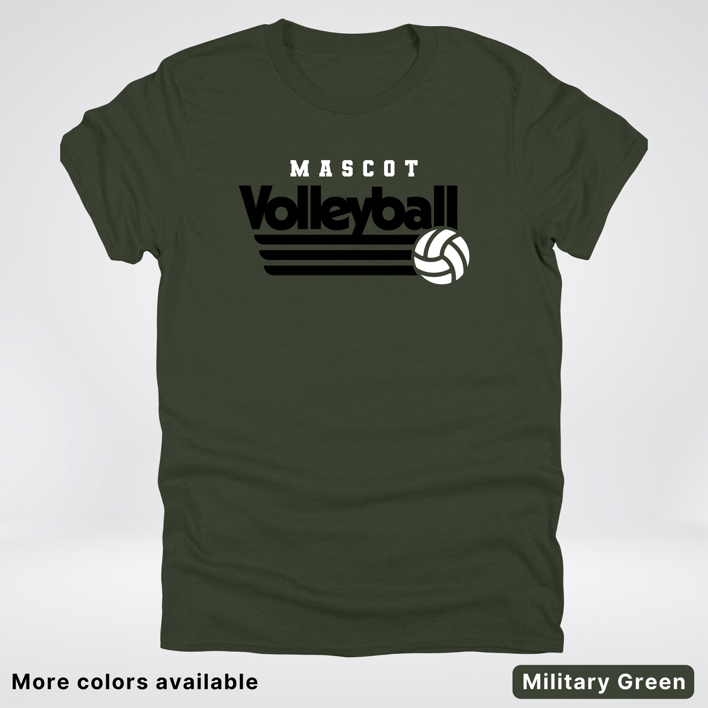 Custom Mascot - Black - Volleyball Design 50 - T-Shirt