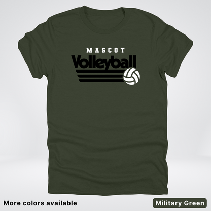 Custom Mascot - Black - Volleyball Design 50 - T-Shirt