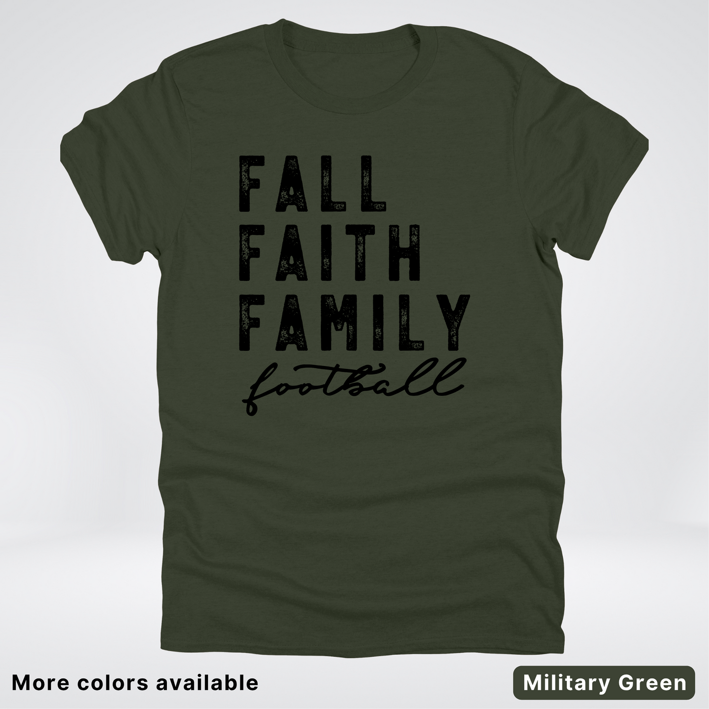 Fall Faith Family – Black Design - Football - T-Shirt