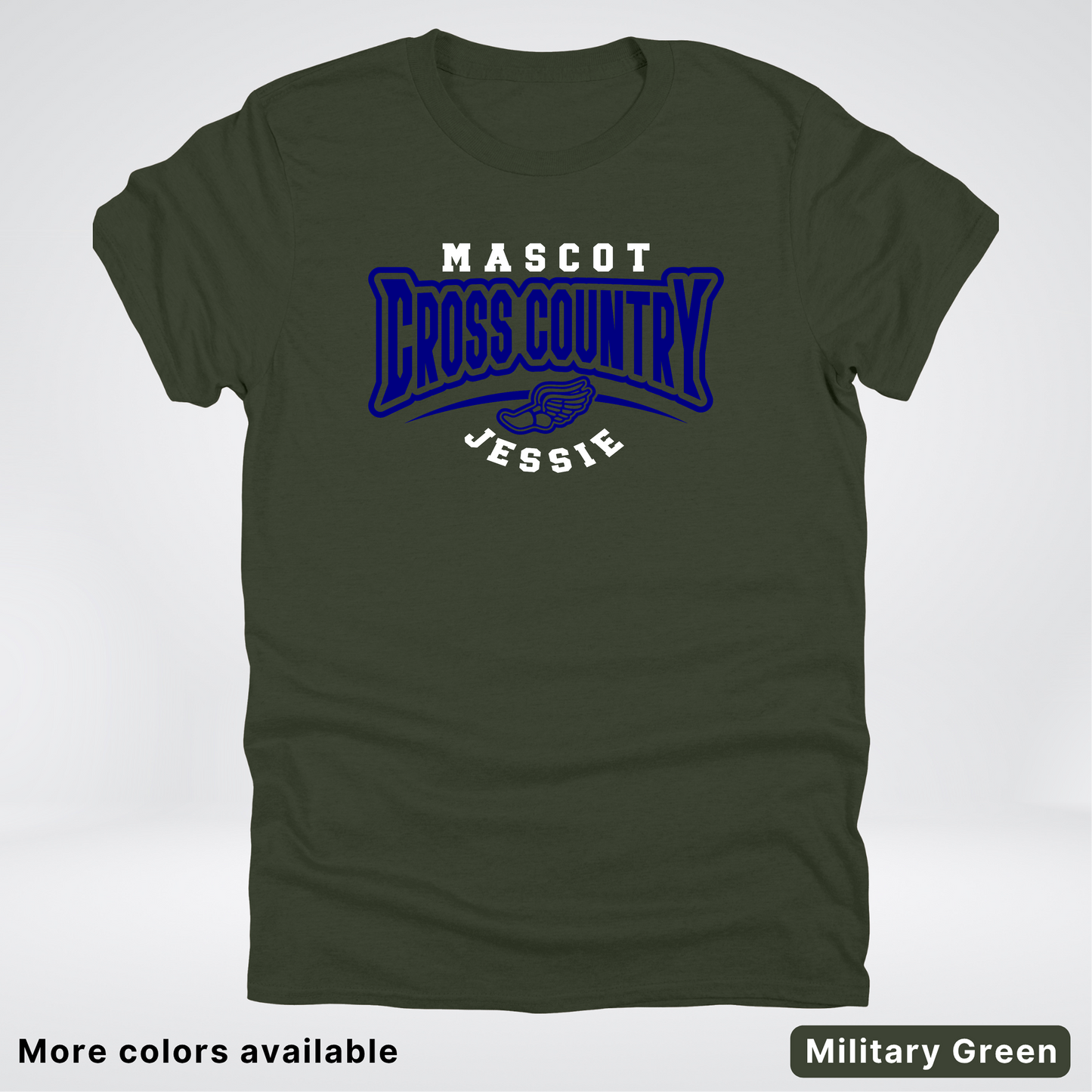Custom Mascot & Name – Navy Design – Cross Country 10 - T-Shirt
