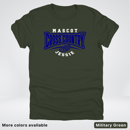 Custom Mascot & Name – Navy Design – Cross Country 10 - T-Shirt