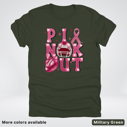 Pink Out Football Coquette Glitter Helmet 02 T-Shirt