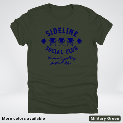 Sideline Social Club Peanut Gallery Football Life Navy Design 02 T-Shirt
