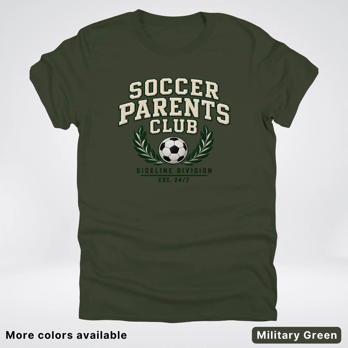 Soccer Parents Club Faux Embroidery Sideline T-Shirt