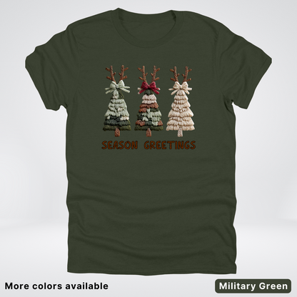 Rustic Christmas Tree Trio (Hook Yard Faux Look) - T-Shirt