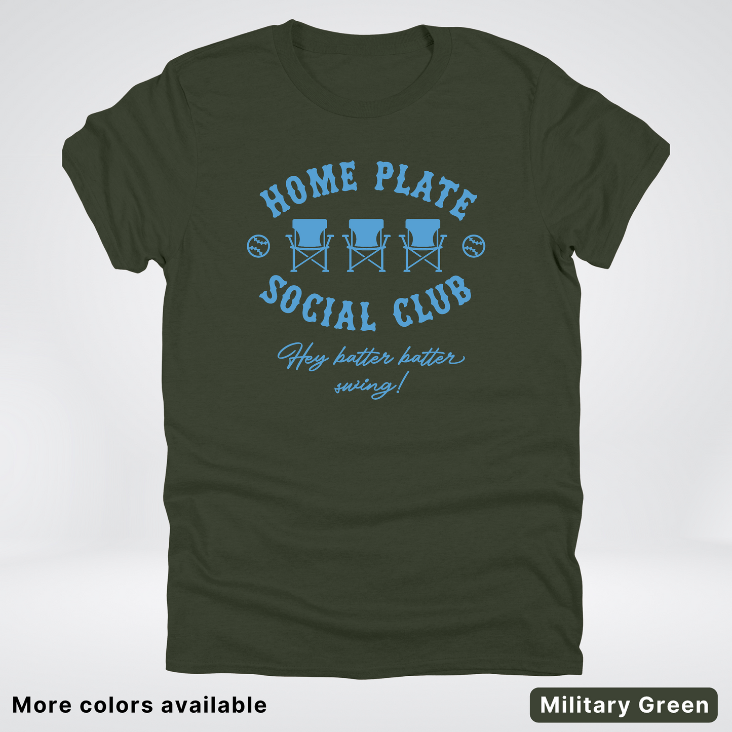 Home Plate Social Club – Light Blue Design - T-Shirt