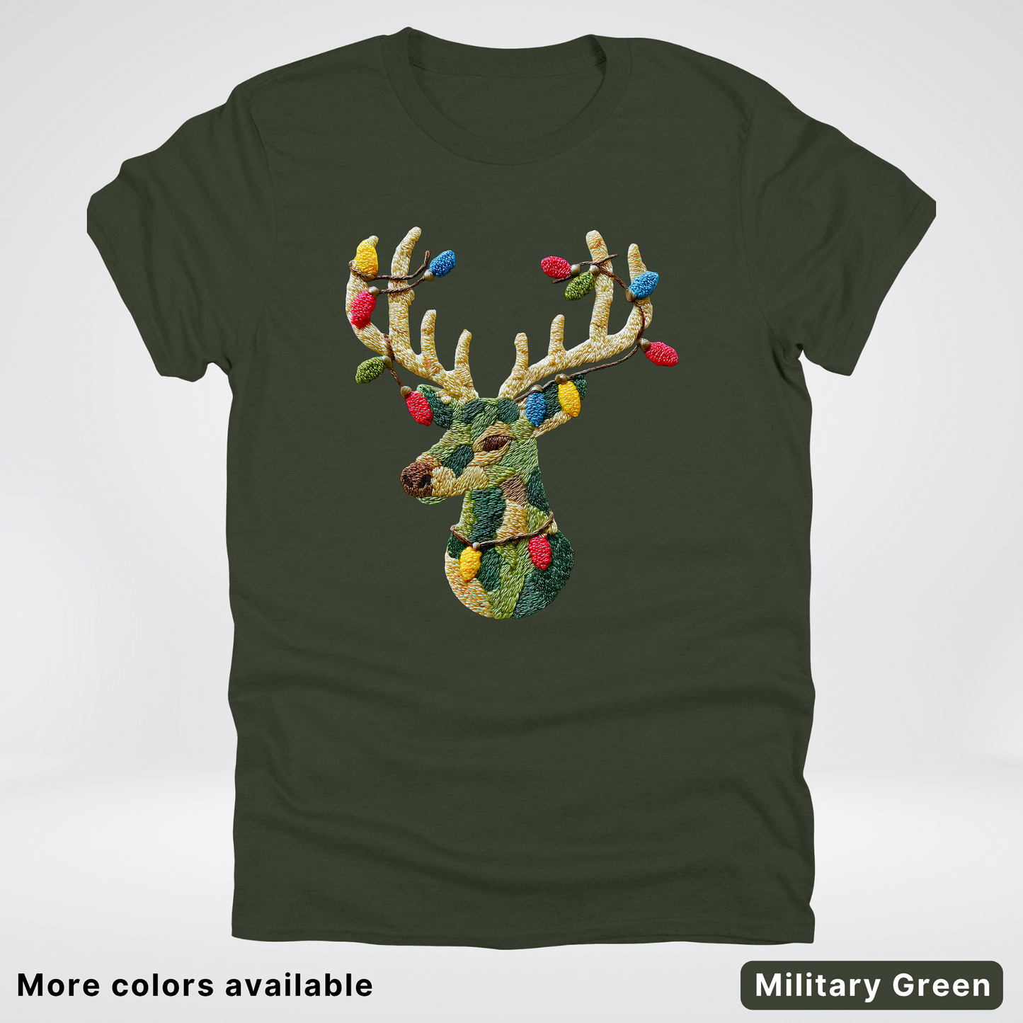 Festive Light-Up Reindeer Hook Yard Faux - T-Shirt