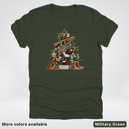 Rustic Holiday Tree & Boots (Hook Yard Faux) - T-Shirt