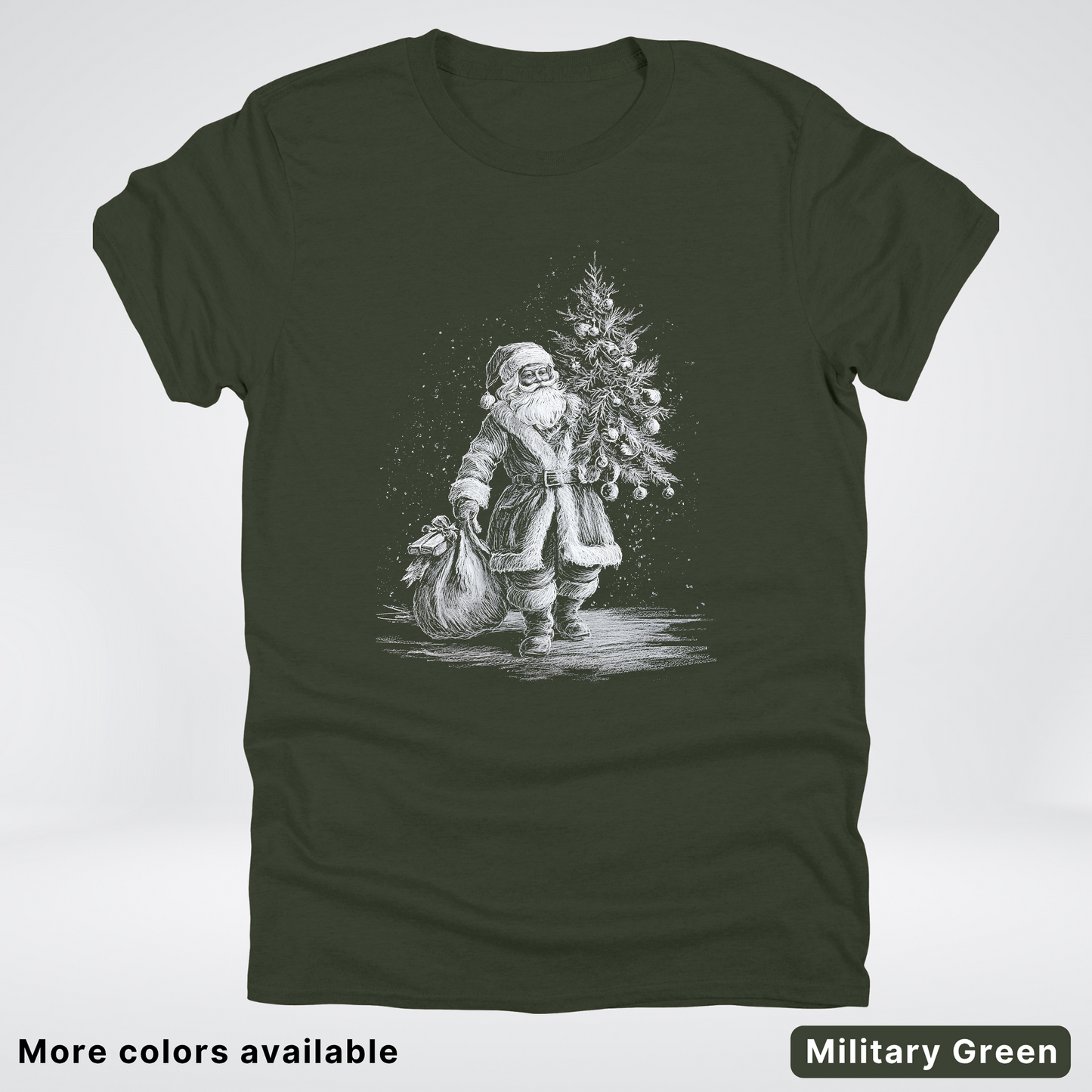 Vintage Santa with Christmas Tree - T-Shirt