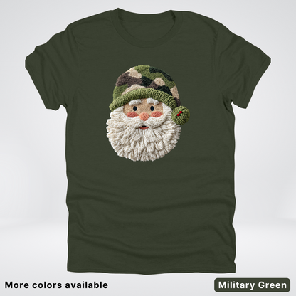 Woodland Santa Face (Hook Yard Faux Texture) - T-Shirt