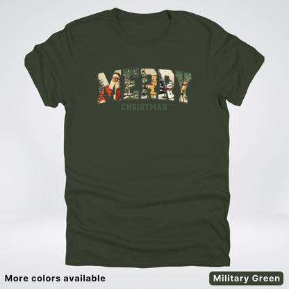Vintage Merry Christmas Varsity - T-Shirt