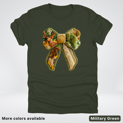 Forest Berry Bow Hook Yard Faux Look - T-Shirt