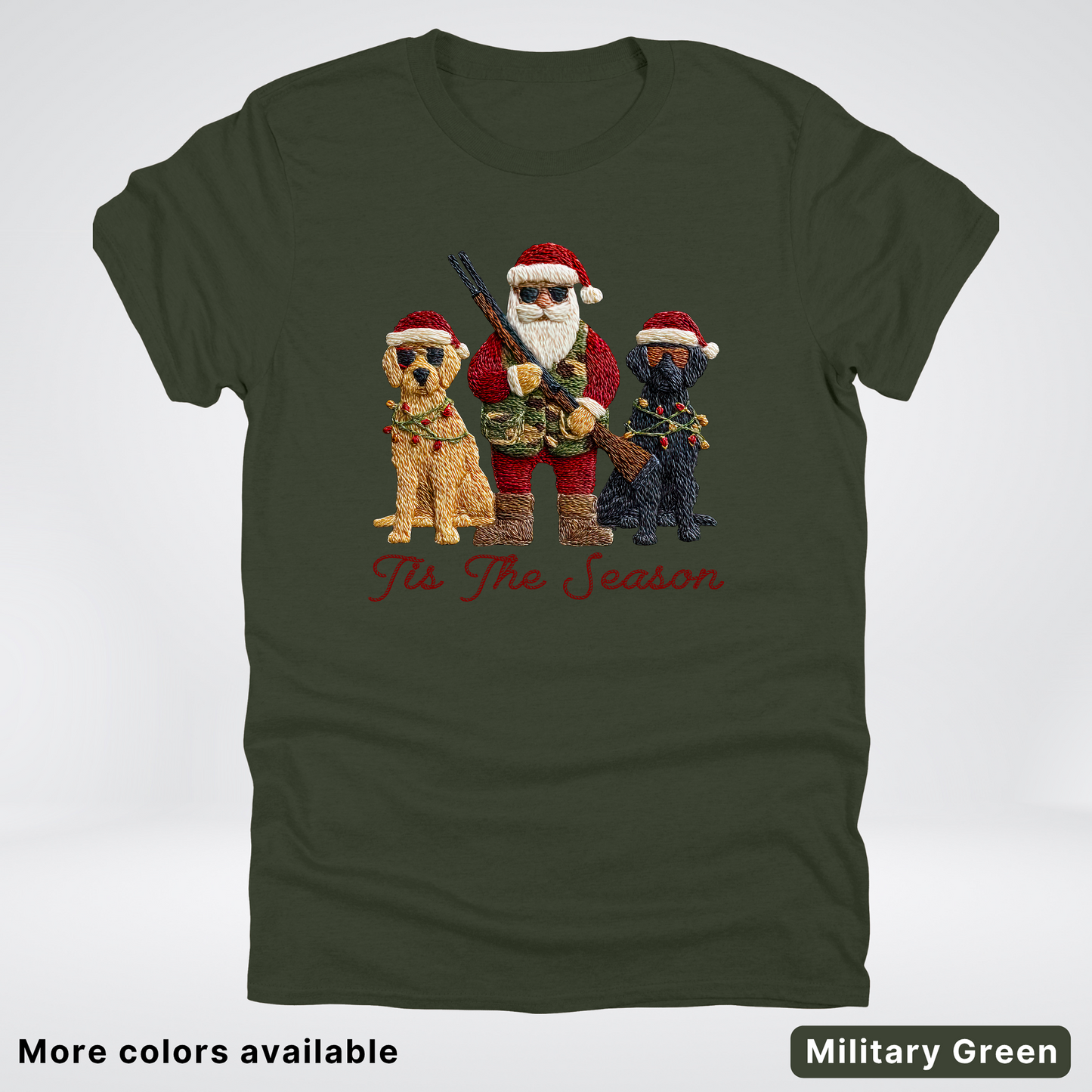 Tis The Season Hunting Santa Hook Yard Faux - T-Shirt
