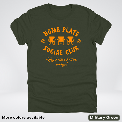 Home Plate Social Club – Orange Design - T-Shirt