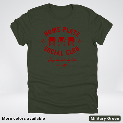 Home Plate Social Club – Maroon Design - T-Shirt