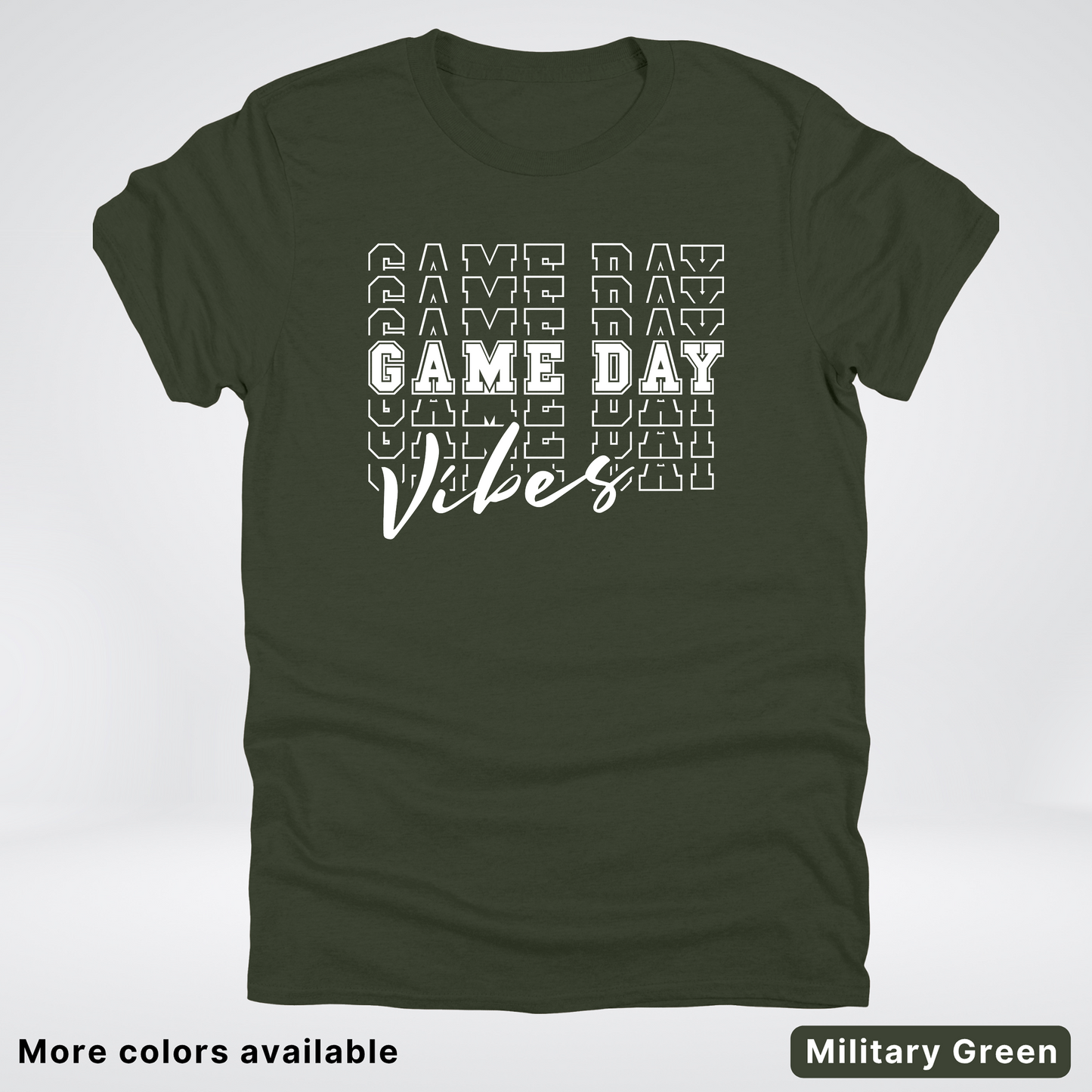 Game Day Vibes Stacked - White Design - T-Shirt