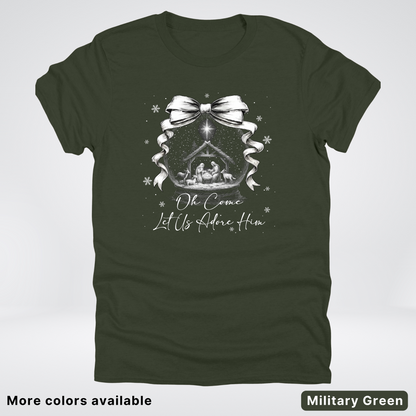 Oh Come Let Us Adore Him Nativity - T-Shirt
