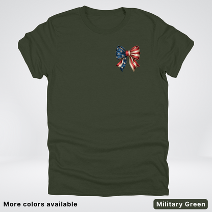 USA Flag Coquette Bow - 4th Of July Design 02 T-Shirt