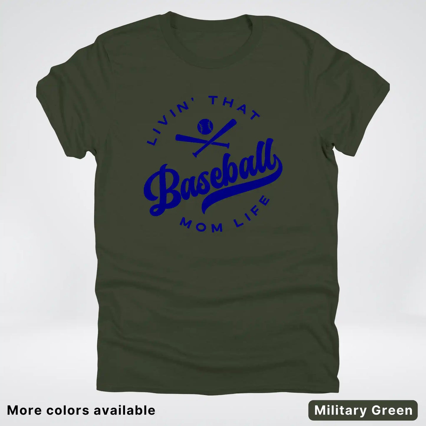 Livin' That Baseball Mom Life - Navy Design -T-Shirt