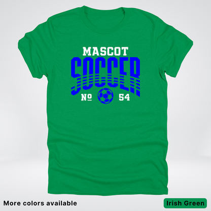 Custom Mascot & Number – Blue Design 02 - Soccer T-Shirt