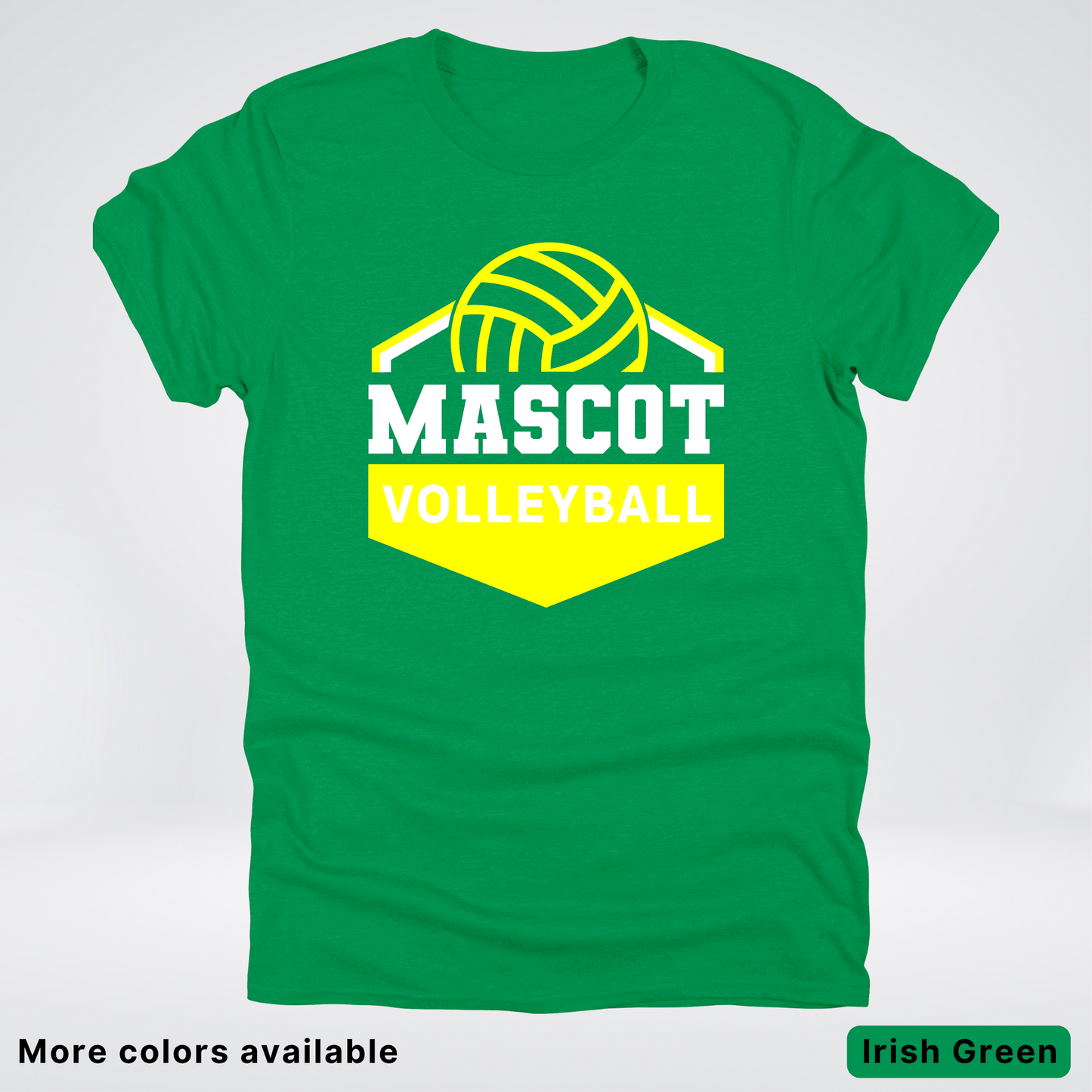 Custom Mascot - Yellow - Volleyball Design 66 - T-Shirt