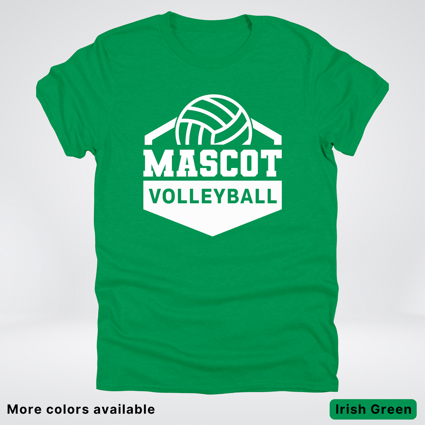 Custom Mascot - White - Volleyball Design 60 - T-Shirt