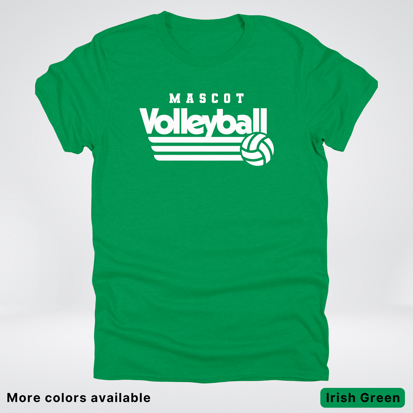 Custom Mascot - White - Volleyball Design 48 - T-Shirt