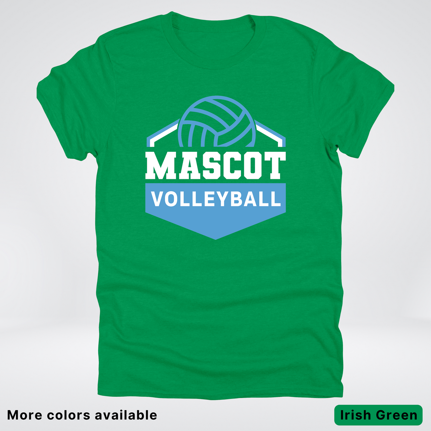 Custom Mascot – Light Blue - Volleyball Design 68 - T-Shirt