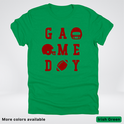 Game Day Football 3 x 3 – Maroon Design – T-Shirt