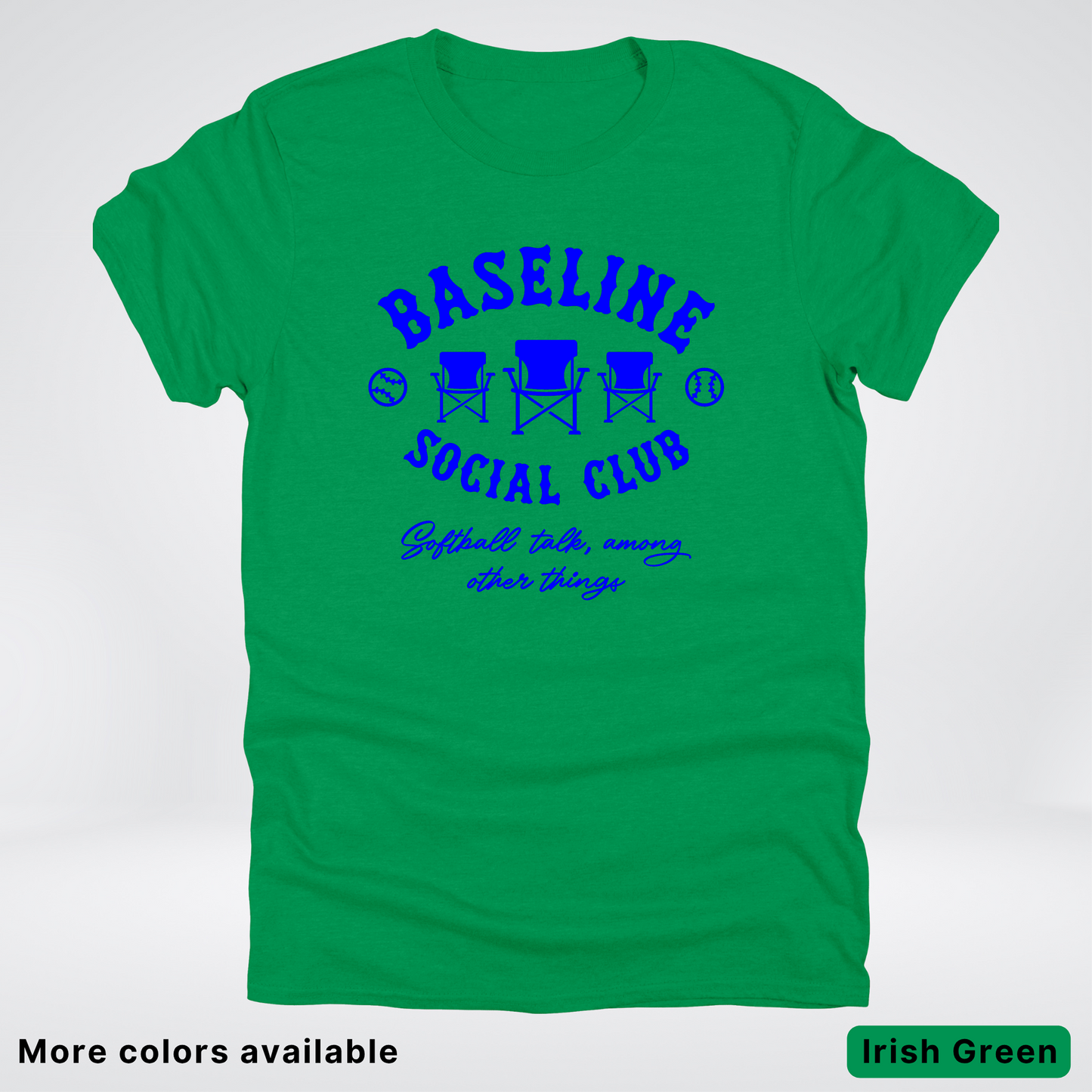 Baseline Social Club Softball – Blue Design - T-Shirt