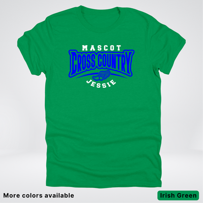 Custom Mascot & Name – Blue Design – Cross Country 05 - T-Shirt