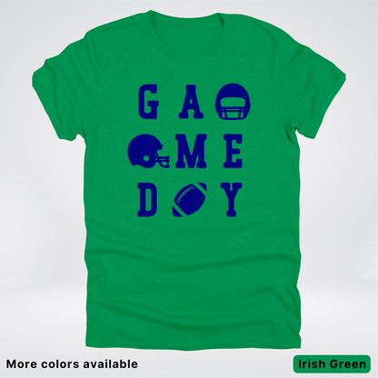 Game Day Football 3 x 3 - Navy Design - T-Shirt