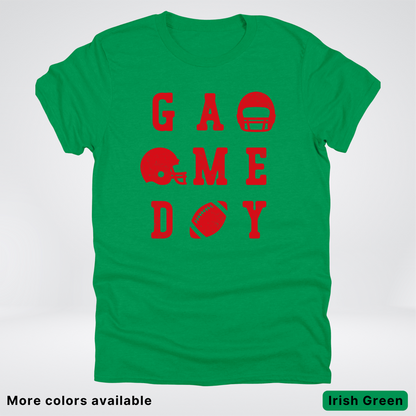 Game Day Football 3 x 3 - Red Design - T-Shirt
