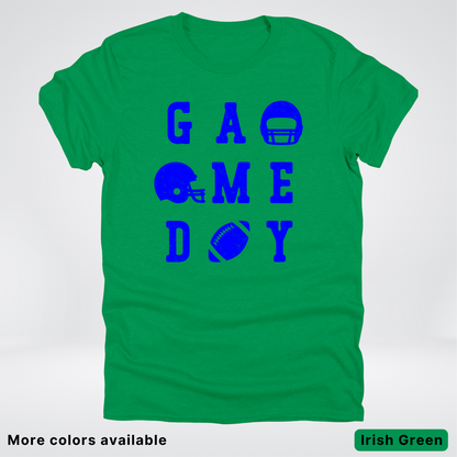 Game Day Football 3 x 3 - Blue Design - T-Shirt