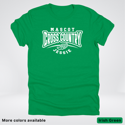 Custom Mascot & Name – White Design – Cross Country 02 - T-Shirt