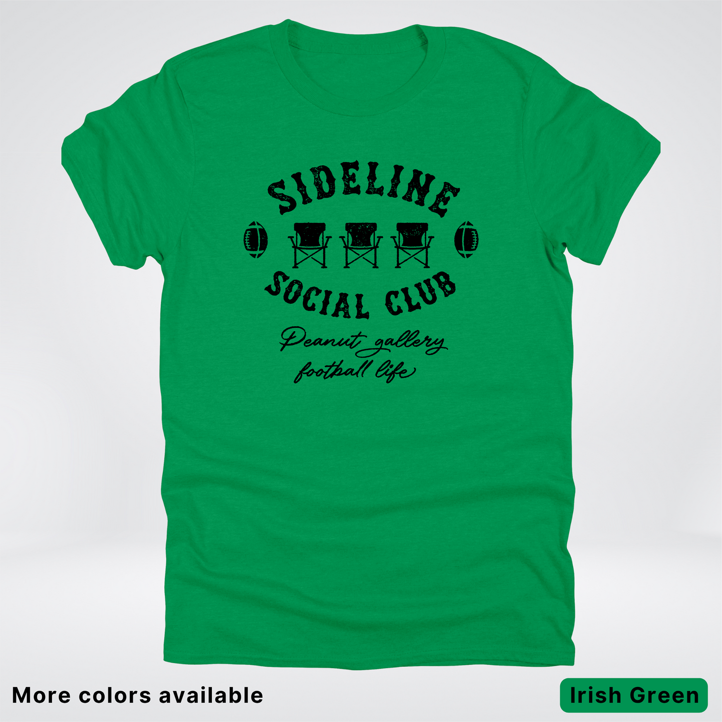 Sideline Social Club Peanut Gallery Football Life - Black Design - T-Shirt