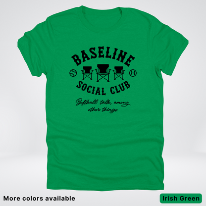 Baseline Social Club Softball – Black Design - T-Shirt