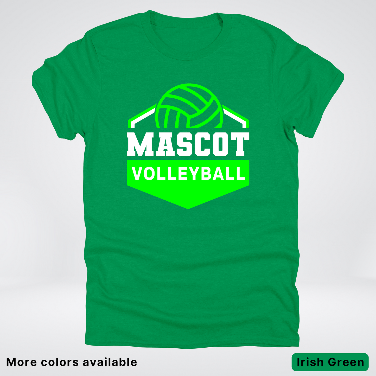 Custom Mascot - Green - Volleyball Design 71 - T-Shirt