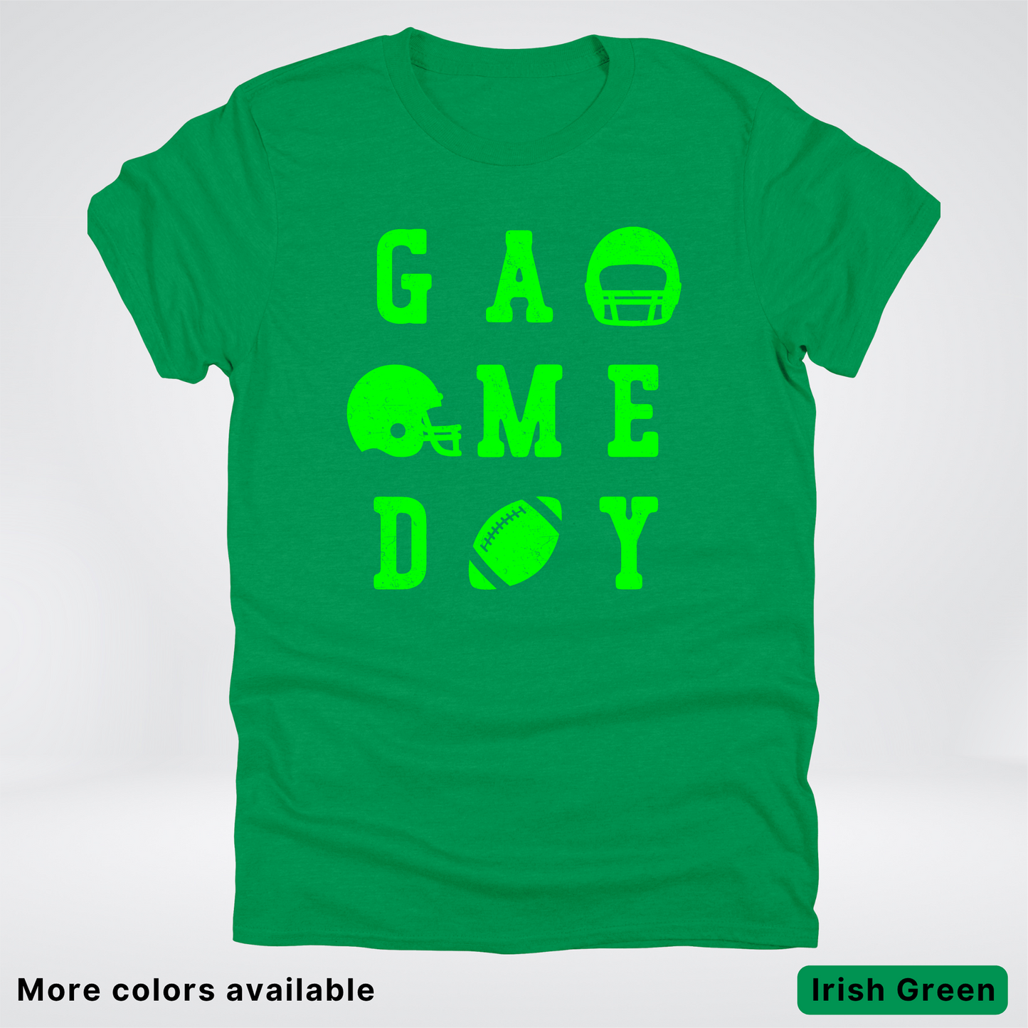Game Day Football 3 x 3 - Green Design - T-Shirt