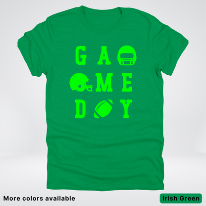 Game Day Football 3 x 3 - Green Design - T-Shirt