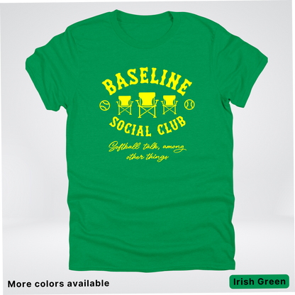 Baseline Social Club Softball – Yellow Design - T-Shirt