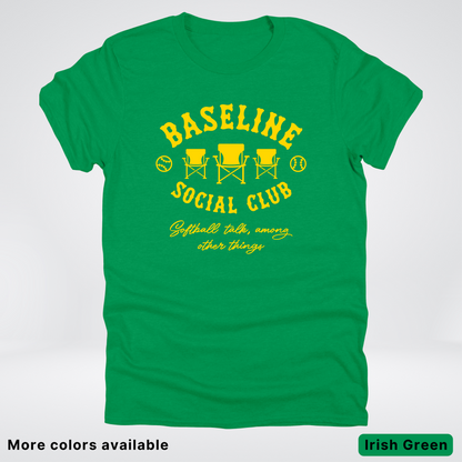 Baseline Social Club Softball – Gold Design - T-Shirt