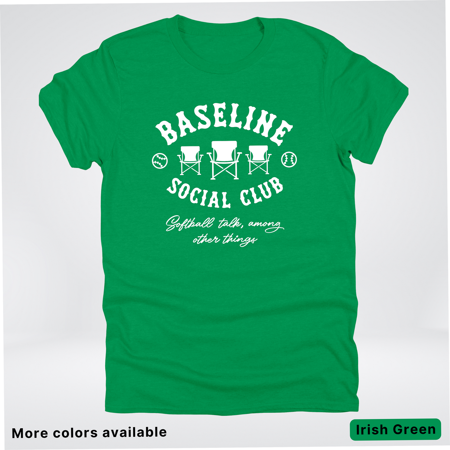 Baseline Social Club Softball – White Design – T-Shirt